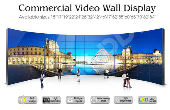65 "Dinding Video Melengkung 500 Nits 1080p Resolusi Tinggi 3.5mm Snarrow Bezel DDW-LW650HN11