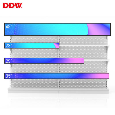 19 24 28 37 43 Inch Shop Wall Mount Narrow Shelf Advertising Screen Membentang Bar Lcd Display