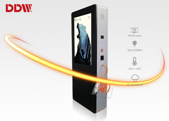 IR Sentuh Pengisian Lantai Berdiri Digital Signage, 1080 P Mobil Listrik Pintar Biaya Tampilan Iklan Pile DDW-AD5501S