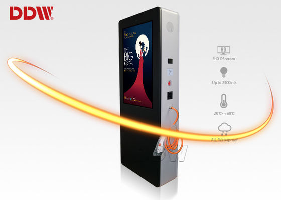 IR Sentuh Pengisian Lantai Berdiri Digital Signage, 1080 P Mobil Listrik Pintar Biaya Tampilan Iklan Pile DDW-AD5501S