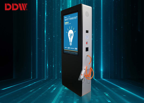 IR Sentuh Pengisian Lantai Berdiri Digital Signage, 1080 P Mobil Listrik Pintar Biaya Tampilan Iklan Pile DDW-AD5501S