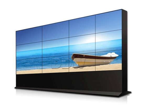 1x3 Ruang Kontrol Lcd Video Wall Bezel TV Tipis 55 Inch Kontras Tinggi RS232 Control