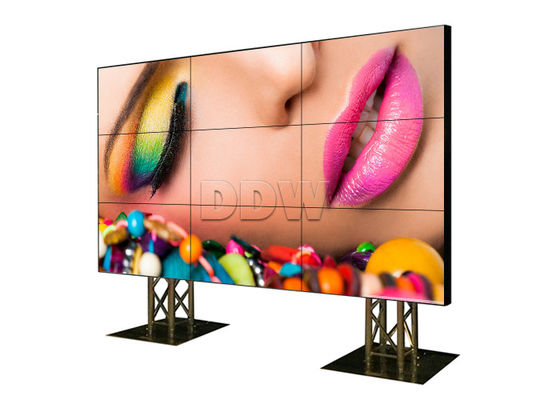 1x3 Ruang Kontrol Lcd Video Wall Bezel TV Tipis 55 Inch Kontras Tinggi RS232 Control