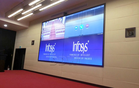 55 inch dinding video melengkung LG 1920x1080 resolusi tinggi 3.5mm mulus bezel tv melengkung 500 nits DDW-LW550HN11