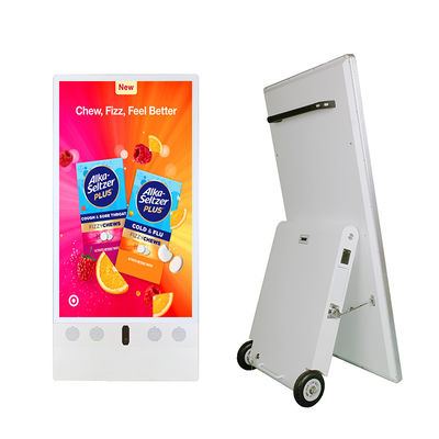 43inch Portable Outdoor IP65 Waterproof Baterai Powered High Brightness Papan Iklan Mobile Media Player ADs Tampilan