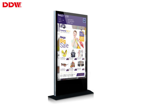 84 Inch 4K lantai berdiri Lcd Advertising Player, Floor Stand Digital Signage Tampilan Layar Iklan DDW-AD8401S