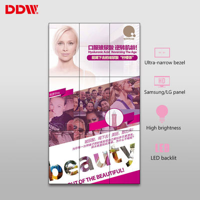 5,3 Mm 1920 * 1080 Dinding Video Tanpa Bingkai, 500 Nits LED Backlit Dinding Video 3x3