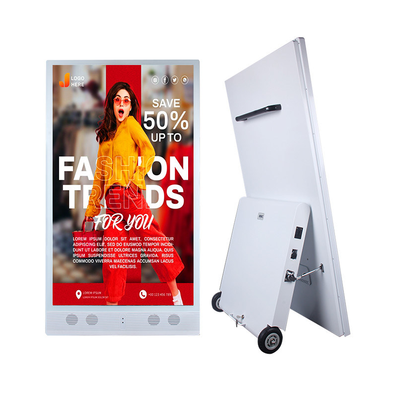 55 inci Outdoor Digital Signage Portable Battery dan LCD Advertising Display Screen untuk Kampanye Iklan Luar Ruang