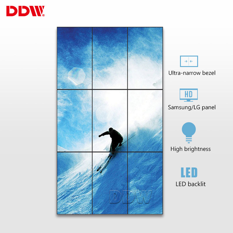 DP Loop Out 55 Inch DDW LCD Video Wall 500 Nits Kecerahan Tinggi Komersial
