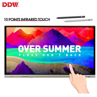 65 Inch Display Interactive White Board 20 poin IR multi touch LCD papan tulis interaktif