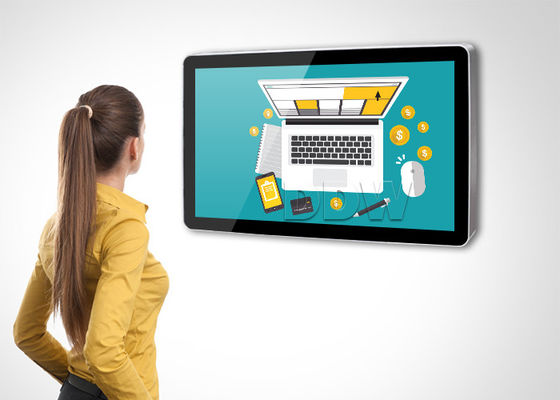 Tampilan Pemasangan Terpasang Dinding Dalam Ruangan 32 Inch 3g 4g Wifi MP4 Player Advertising